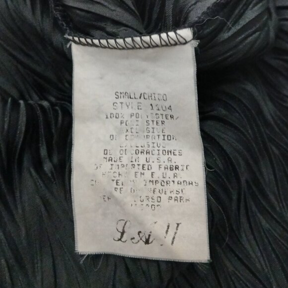 LA II Vintage Negligee Robe Small Black Gothic Flare Sleeve Tie Front USA Made - Picture 10 of 10